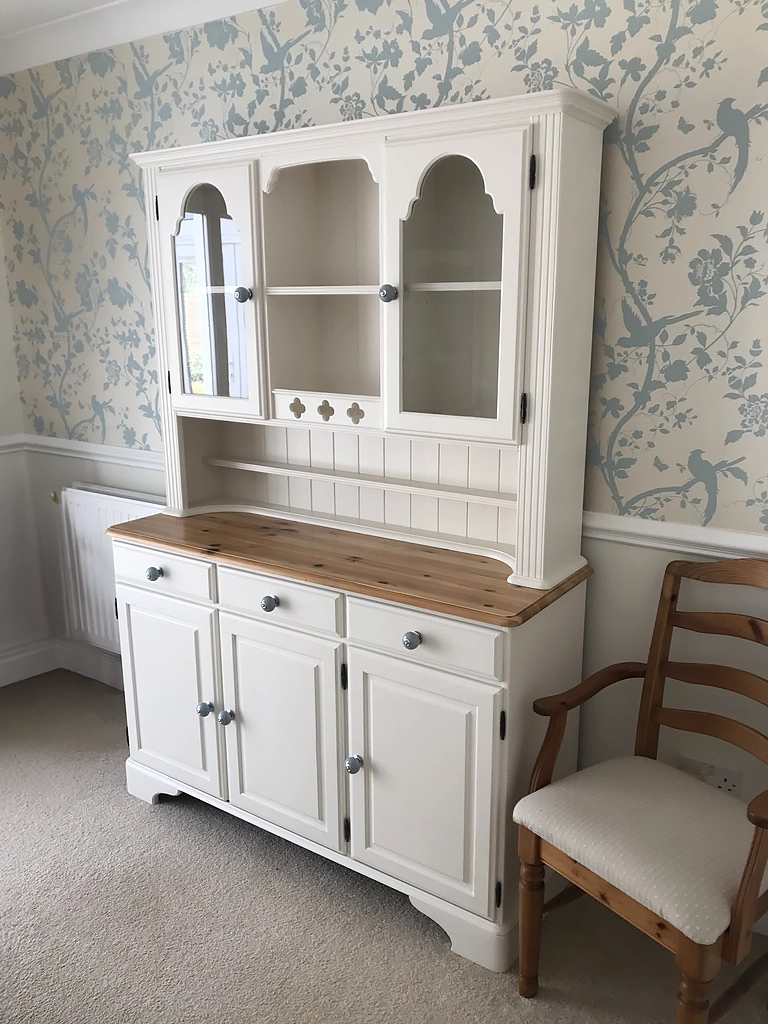 Up-cycled Welsh dresser painted with varnished top